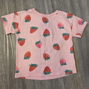 Old Navy Pink Strawberry Print Kids Tee